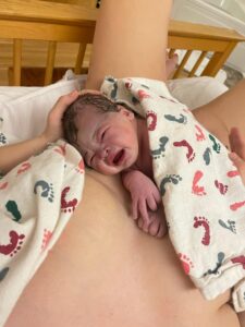 First Time Mom’s Amazing Hypnobabies Birth. New Born Baby skin to skin