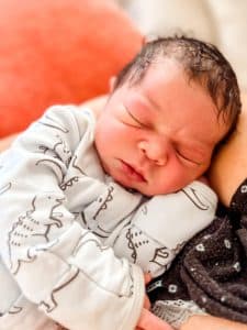 newborn baby after fast and peaceful home birth
